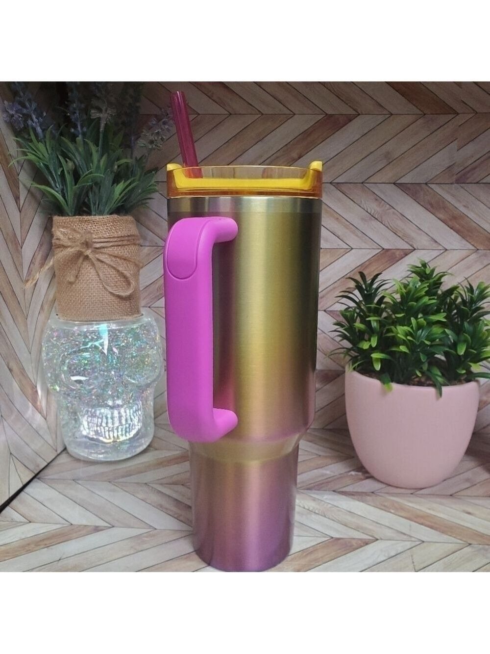 NWT Starbucks X Stanley 2024 PVD Metallic Gold Gradient Quencher 40 oz Tumbler - Picture 6 of 9